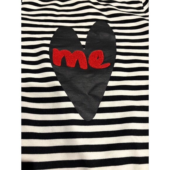 Halogen "Love Me" or "Heart Me" striped pullover sweatshirt Valentine’s Be Mine - Picture 2 of 5